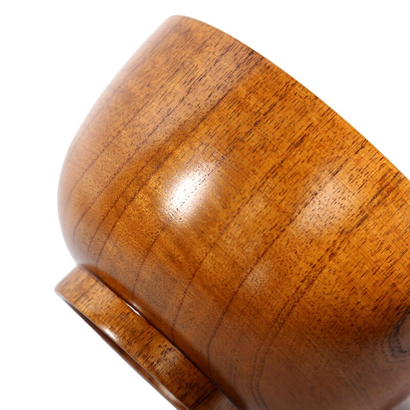 Handmade Japanese Wooden Rice Bowl Dining Table Solid Wood Kitchenware Salad Serving Bowl Wooden Tableware 3 Sizes