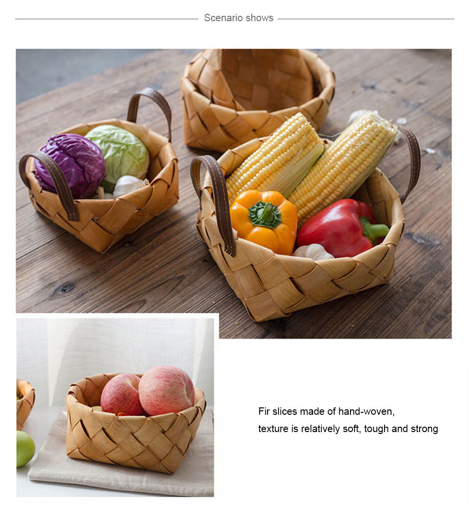 Handmade Woven Baskets For Storing Fruit Vegetables Eggs Bread Storage Eco Friendly Mini Wicker Baskets For Kitchen Home Housekeeping Organization Solution