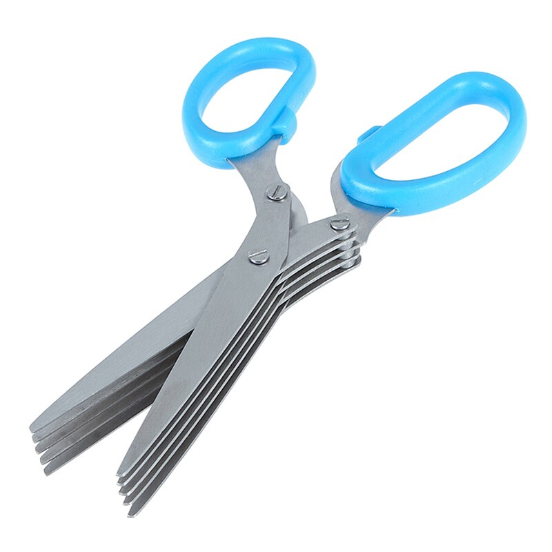 Handy Multi-blade Stainless Steel Onion Shredder Scissors For Slicing Herbs Spring Onions Scallions 5 Blade Onion Cutters Convenient Kitchen Gadgets