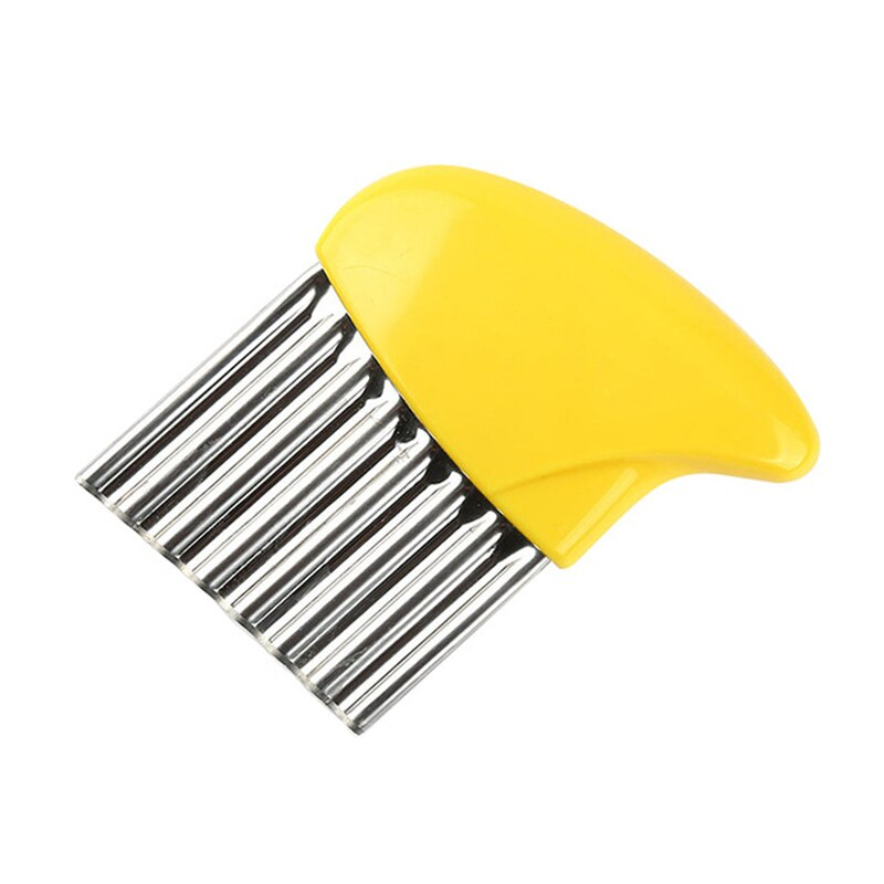 Handy Stainless Steel Crinkle Cut Potato Slicer French Fry Wavy Chips Cutter Potato Slicer Knife Vegetable Shredding Tool Kitchen Gadget Cutting Tools