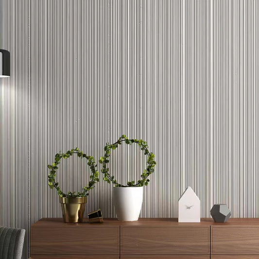 Luxury Lines Black Gray Wallpaper Gradient Stripe Wallpaper Solid Colors Modern Wall Covering For Contemporary Interiors