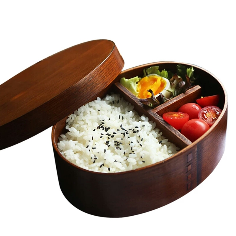 Japanese Style Wooden Lunch Box For Packed Lunch Picnic Travel Food Partitioned Container For Small Fruit Sushi Food Box Japanese Style Tableware