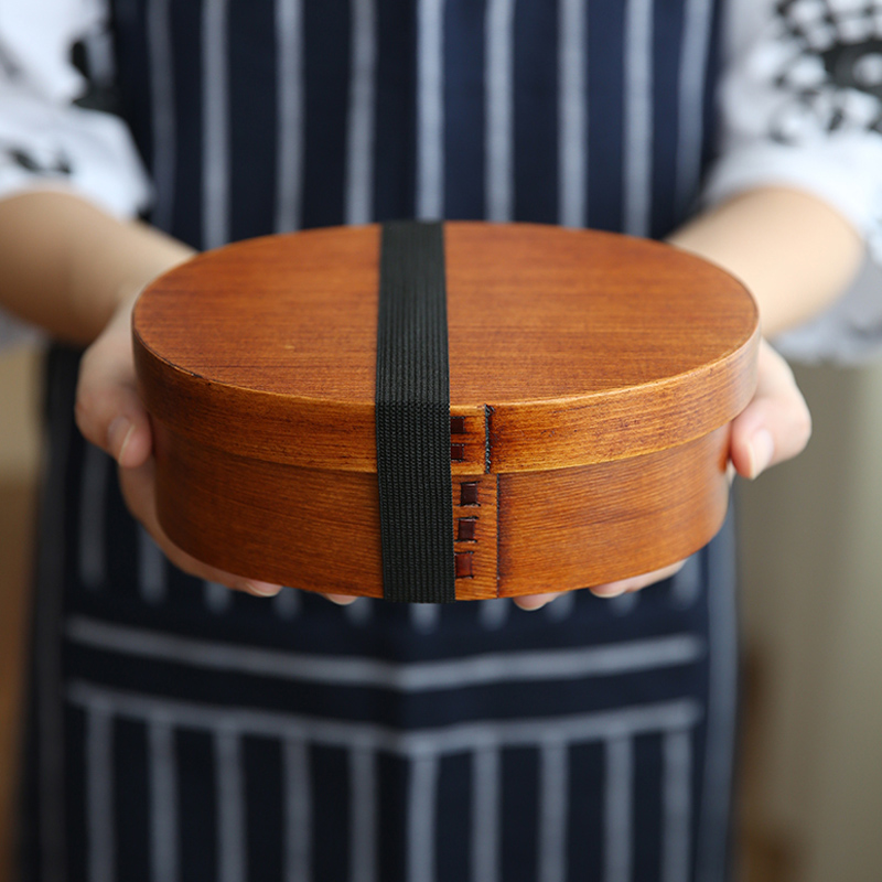 Japanese Style Wooden Lunch Box For Packed Lunch Picnic Travel Food Partitioned Container For Small Fruit Sushi Food Box Japanese Style Tableware