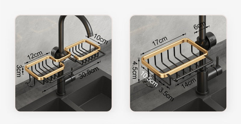 Kitchen Sink Organizer Faucet Rack For Sponge Scrubber Soap Holder Washroom Sink Cosmetics Storage Basket Shelf Rack Bathroom Accessories