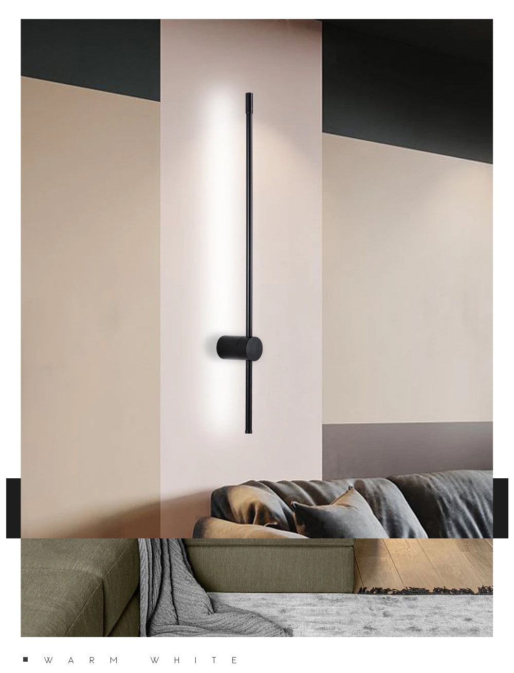 Modern LED Striplight Wall Mounted Contemporary Interior Lighting Adjustable Minimalist Light Fitting For Living Room Dining Room Home Office Interiors