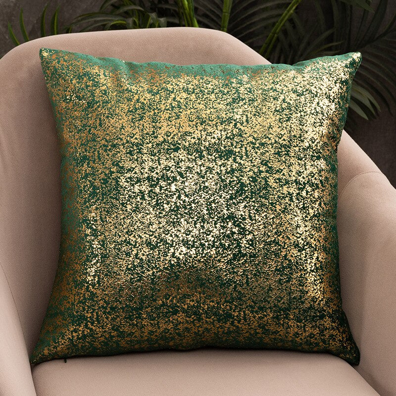 Luxury Fashion Golden Velvet Cushion Cases 45x45cm For Living Room Sofa Covers For Settee Cushions Case Glam Home Interior Decor