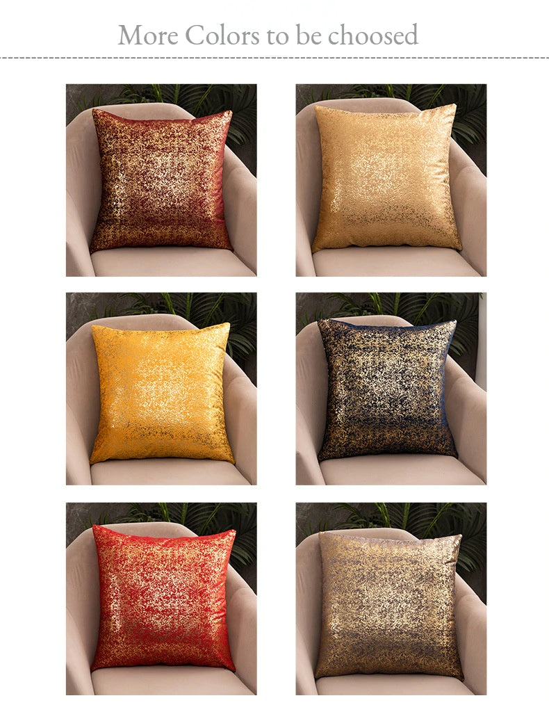 Luxury Fashion Golden Velvet Cushion Cases 45x45cm For Living Room Sofa Covers For Settee Cushions Case Glam Home Interior Decor