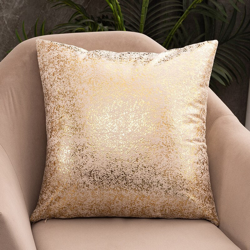 Luxury Fashion Golden Velvet Cushion Cases 45x45cm For Living Room Sofa Covers For Settee Cushions Case Glam Home Interior Decor