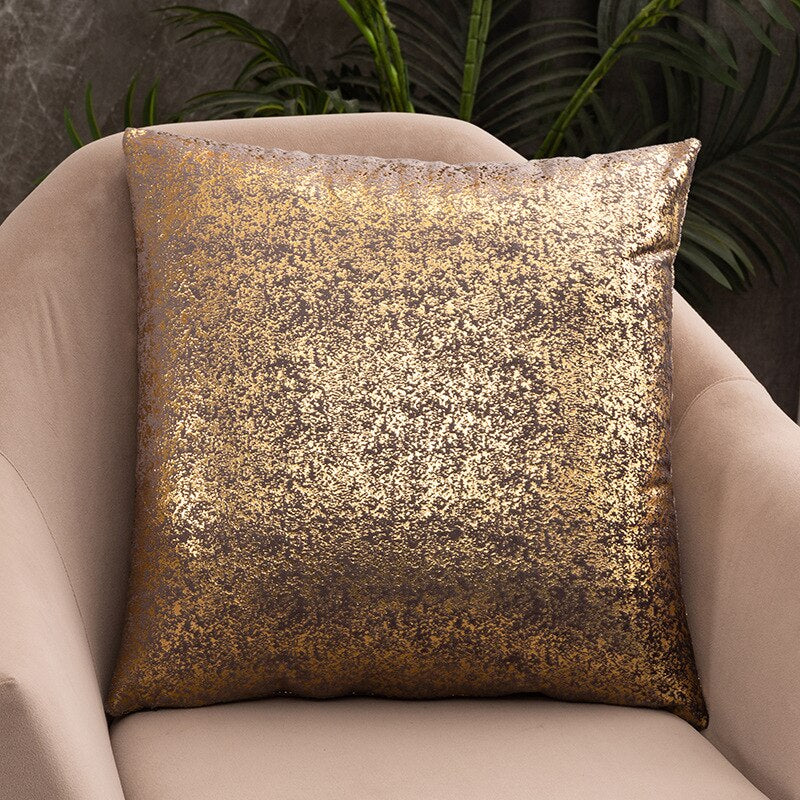 Luxury Fashion Golden Velvet Cushion Cases 45x45cm For Living Room Sofa Covers For Settee Cushions Case Glam Home Interior Decor