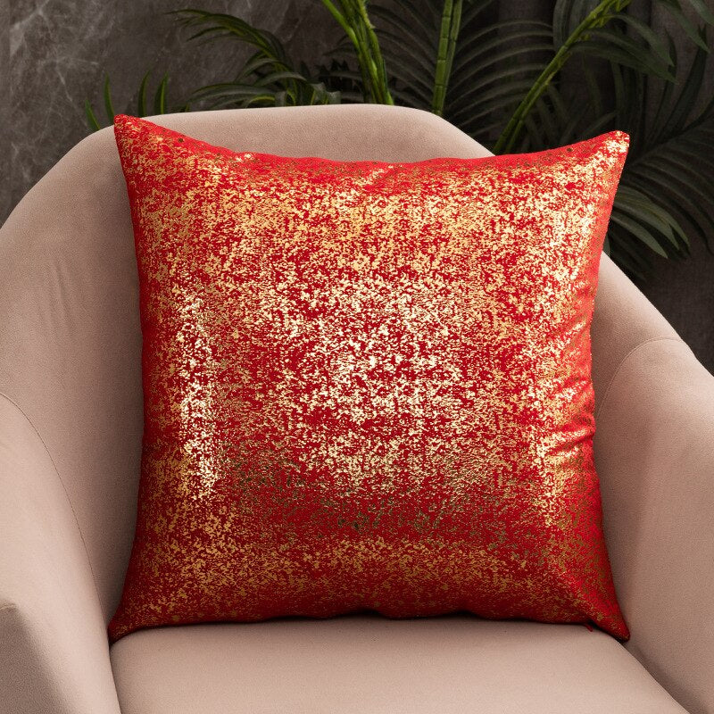 Luxury Fashion Golden Velvet Cushion Cases 45x45cm For Living Room Sofa Covers For Settee Cushions Case Glam Home Interior Decor