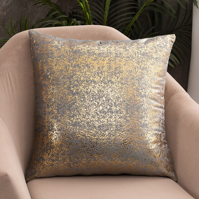 Luxury Fashion Golden Velvet Cushion Cases 45x45cm For Living Room Sofa Covers For Settee Cushions Case Glam Home Interior Decor