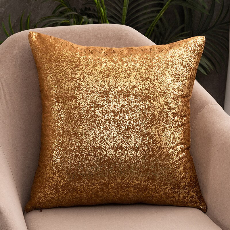 Luxury Fashion Golden Velvet Cushion Cases 45x45cm For Living Room Sofa Covers For Settee Cushions Case Glam Home Interior Decor