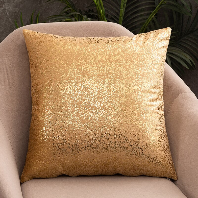 Luxury Fashion Golden Velvet Cushion Cases 45x45cm For Living Room Sofa Covers For Settee Cushions Case Glam Home Interior Decor