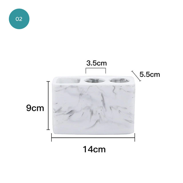 Light Grey White Marble Design Bathroom Accessories Soap Dispenser Toothbrush Holder Soap Dish Gargle Cup Wash Set Storage Tray Essential Washroom Supplies