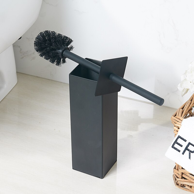 black toilet brush set