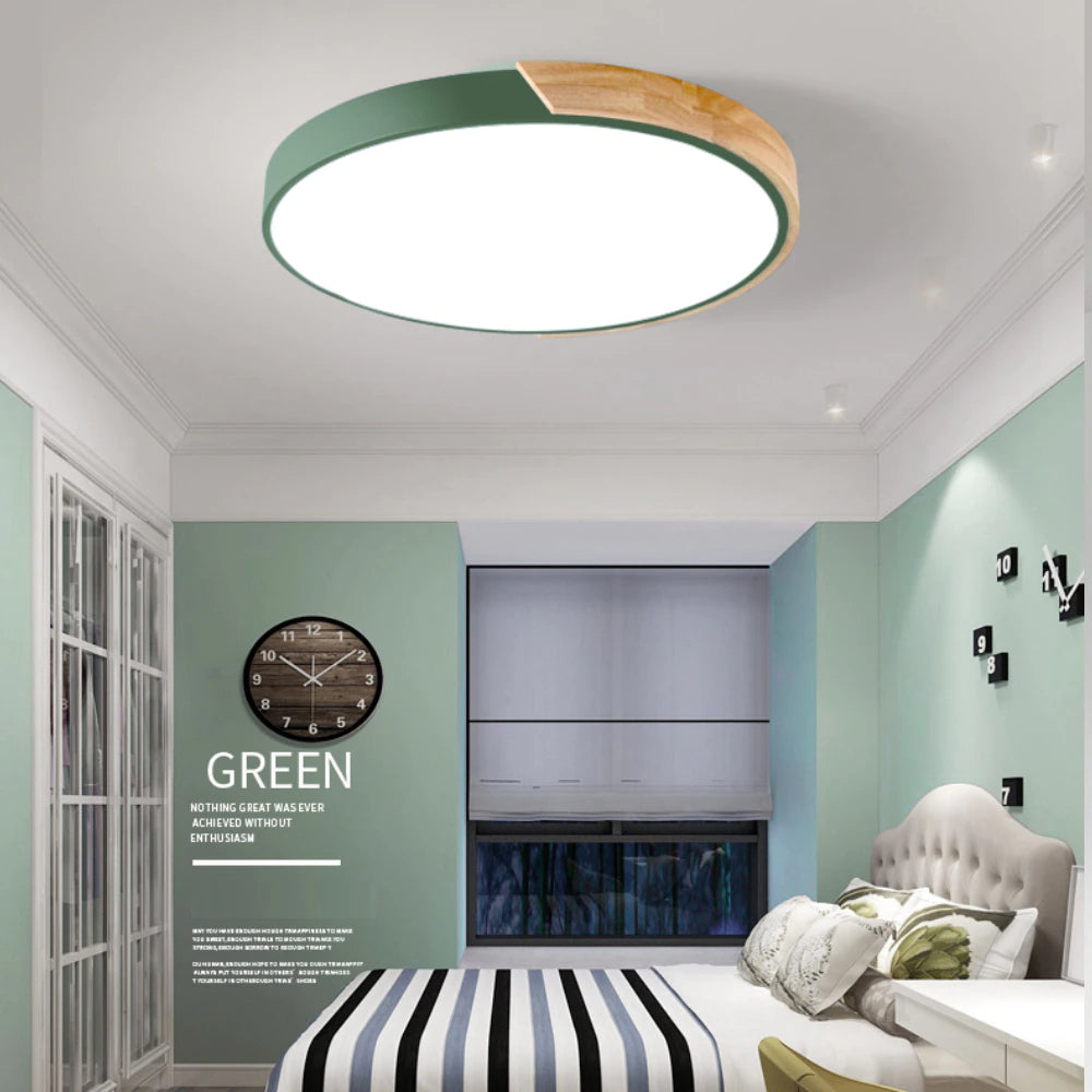 Modern Colorful Flat Round LED Ceiling Lights Nordic Style Lighting For Kitchen Modern Living Room Dining Room Home Office Decor