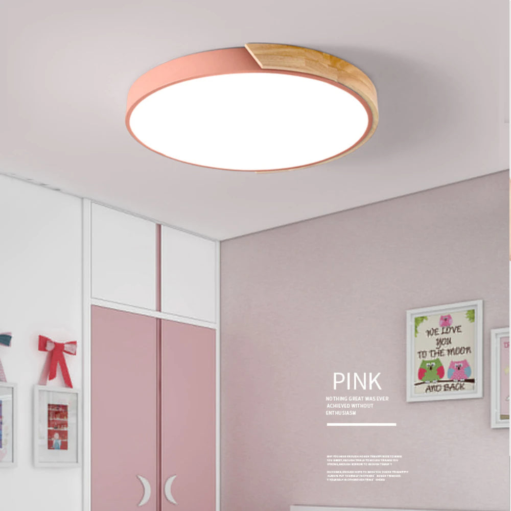 Modern Colorful Flat Round LED Ceiling Lights Nordic Style Lighting For Kitchen Modern Living Room Dining Room Home Office Decor