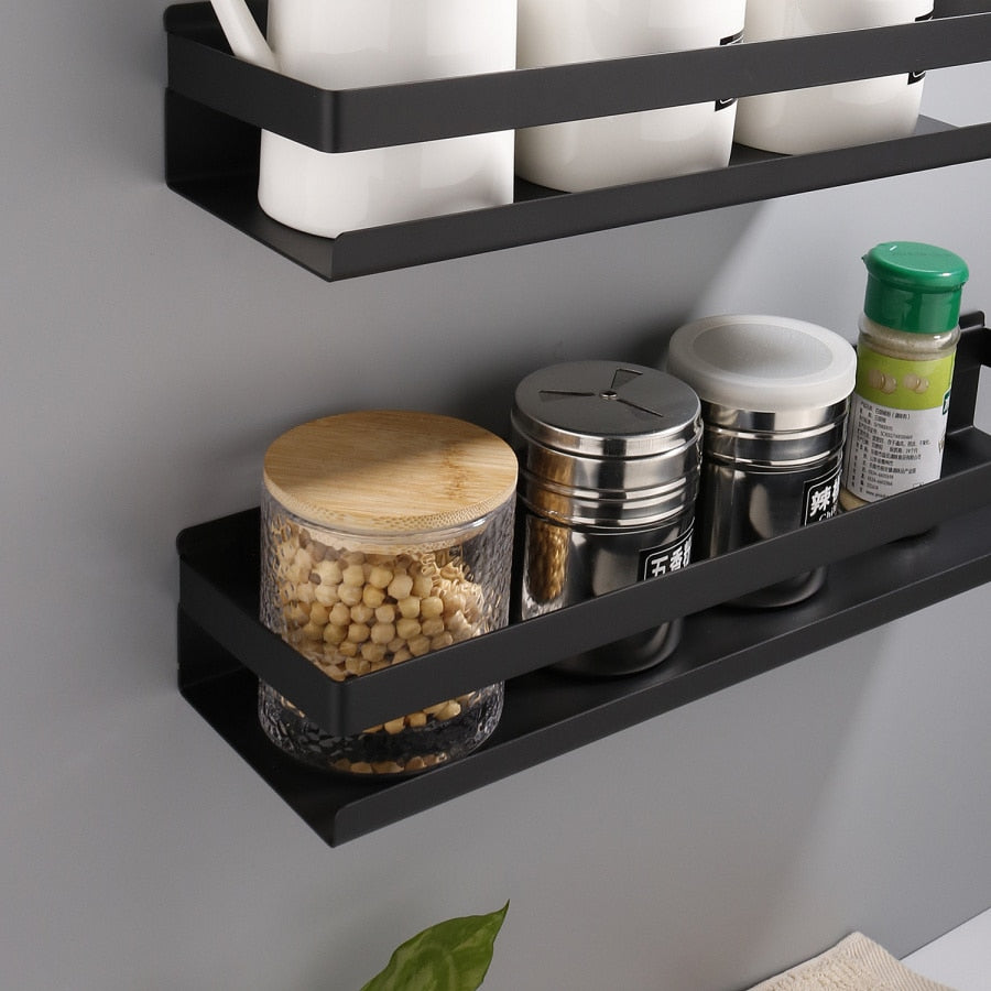 Matt Black Modern Bathroom Cosmetics Shelf For Soap Shampoo etc Ideal Use For Use As Washroom Shower Shelf Or Kitchen Storage Rack Black Or Silver Stainless Steel