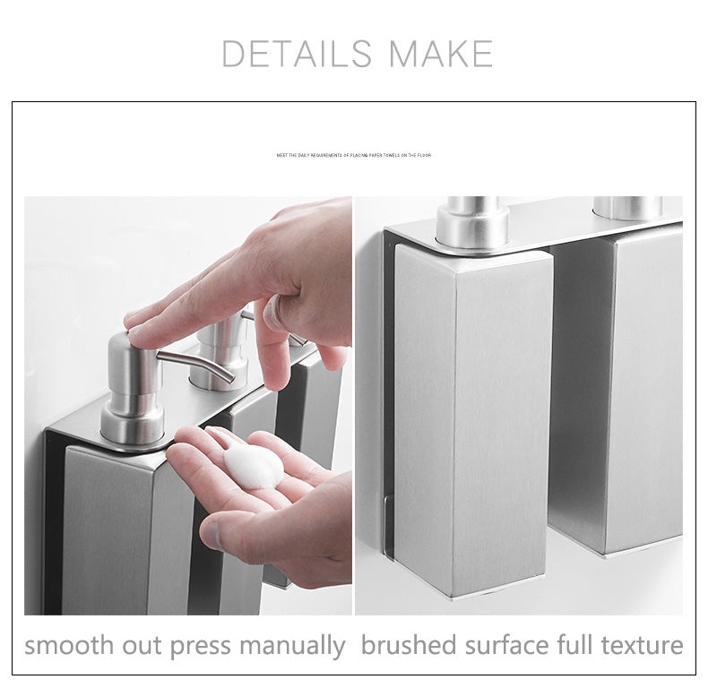 Matt Black Stainless Steel Liquid Soap Dispensers Modern Minimalist Wall Mounted Pump Soap Dispenser For Bathroom Kitchen Industrial Washrooms