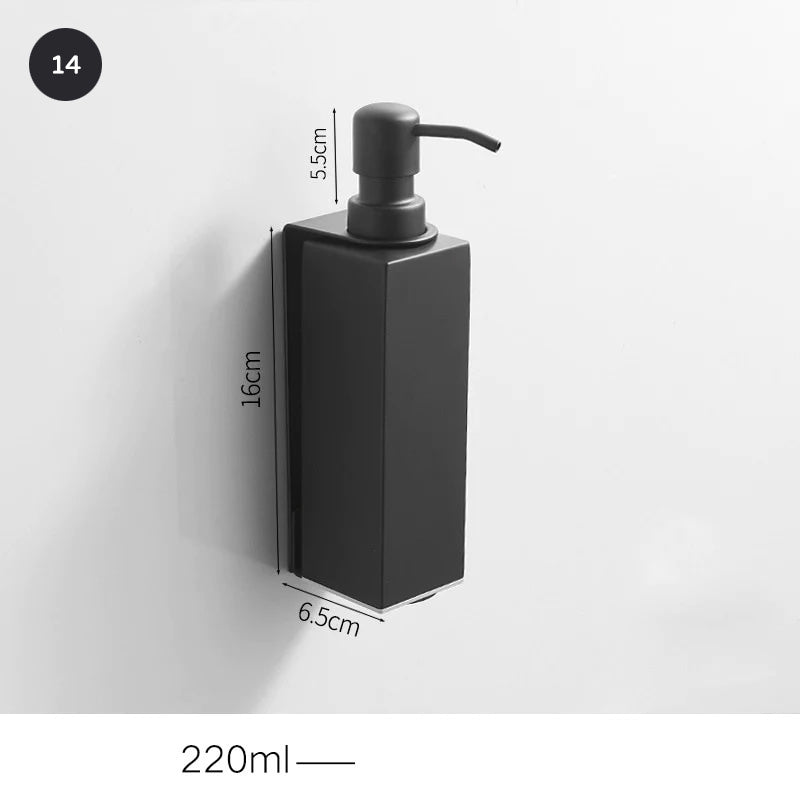 Matt Black Stainless Steel Liquid Soap Dispensers Modern Minimalist Wall Mounted Pump Soap Dispenser For Bathroom Kitchen Industrial Washrooms