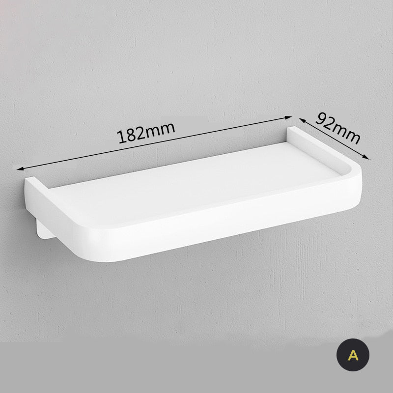 Matte Black Silver White Aluminum Toilet Roll Holder With Shelf Bathroom Accessory Rack For Holding Phone Cosmetics etc Double Toilet Roll Option