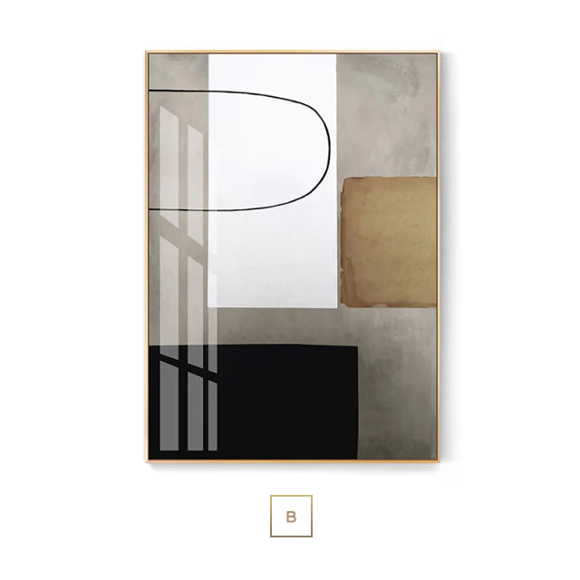 Minimalist Color Block Abstract Wall Art Fine Art Canvas Prints Modern Neutral Color Scheme Beige Gray Brown Pictures For Contemporary Living Room Home Decor