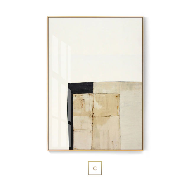 Minimalist Color Block Abstract Wall Art Fine Art Canvas Prints Modern Neutral Color Scheme Beige Gray Brown Pictures For Contemporary Living Room Home Decor