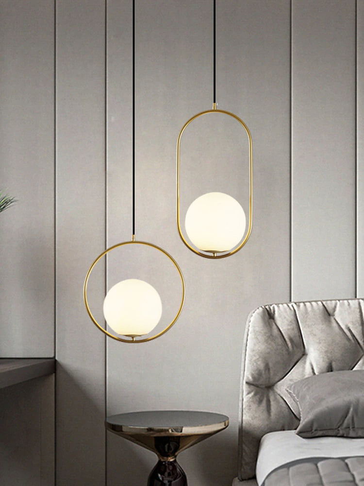 Minimalist Industrial Hanging Glass Ball Pendant Lamps Scandinavian Design Lighting For Living Room In Gold Brass Silver Or Black