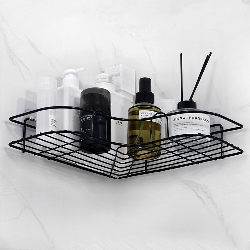 Minimalist Metal Wire Rack Bathroom Shelf For Shampoo Cosmetics Metal Shelving Corner Shelf For Bath Room Washroom Shower Room Kitchen Shelving