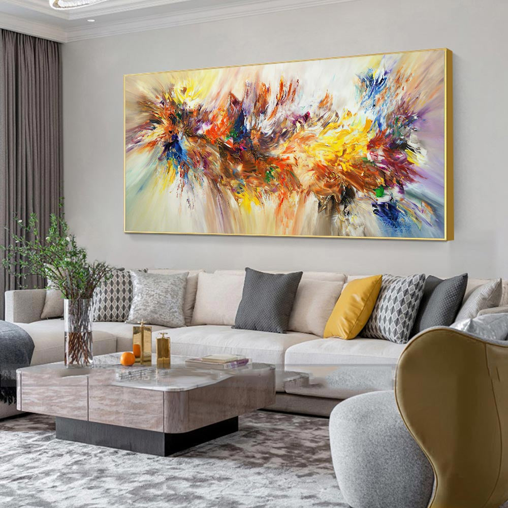 Modern Abstract Floral Color Splash Wall Art Fine Art Canvas Prints Colorful Pictures For Contemporary Living Room Bedroom Hotel Room Home Office Interior Decor