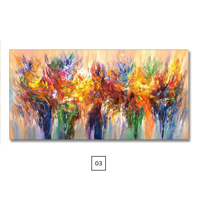 Modern Abstract Floral Color Splash Wall Art Fine Art Canvas Prints Colorful Pictures For Contemporary Living Room Bedroom Hotel Room Home Office Interior Decor