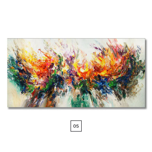 Modern Abstract Floral Color Splash Wall Art Fine Art Canvas Prints Colorful Pictures For Contemporary Living Room Bedroom Hotel Room Home Office Interior Decor