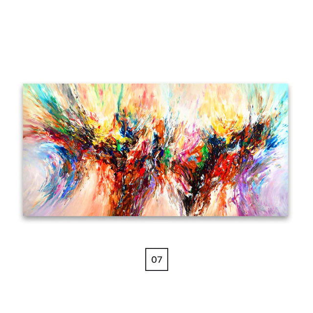 Modern Abstract Floral Color Splash Wall Art Fine Art Canvas Prints Colorful Pictures For Contemporary Living Room Bedroom Hotel Room Home Office Interior Decor