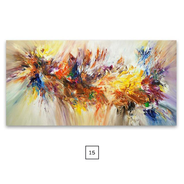 Modern Abstract Floral Color Splash Wall Art Fine Art Canvas Prints Colorful Pictures For Contemporary Living Room Bedroom Hotel Room Home Office Interior Decor