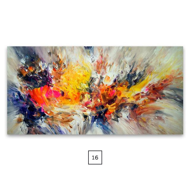 Modern Abstract Floral Color Splash Wall Art Fine Art Canvas Prints Colorful Pictures For Contemporary Living Room Bedroom Hotel Room Home Office Interior Decor