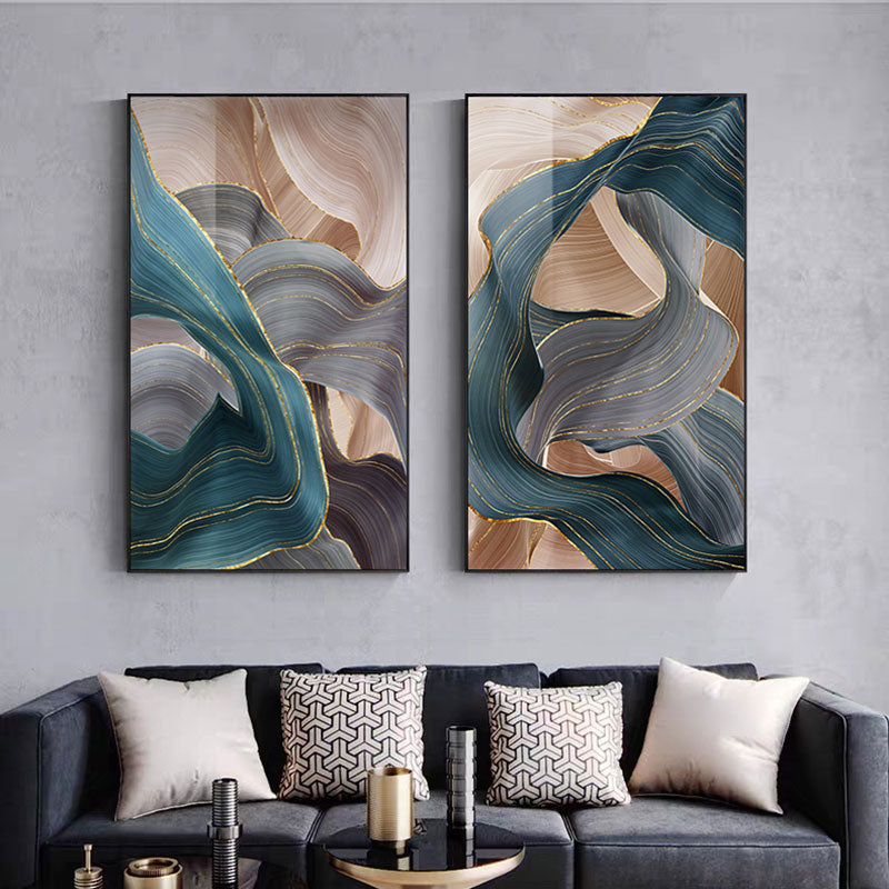 Modern Abstract Flowing Ribbon Design Luxury Wall Art Fine Art Canvas Print For Living Room Dining Room Bedroom Art Pictures For Home Hotel Office Interior Decor