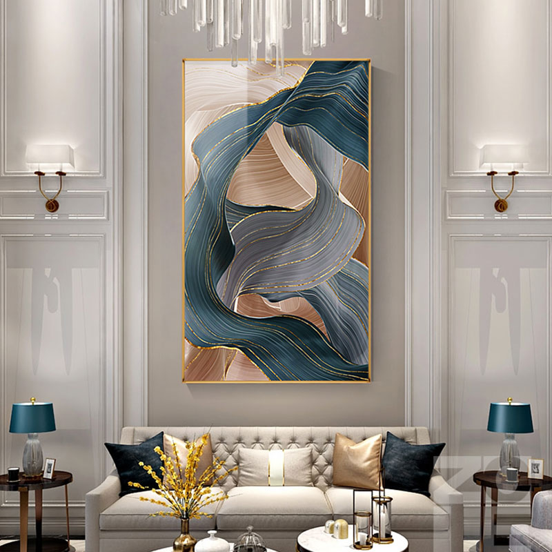 Modern Abstract Flowing Ribbon Design Luxury Wall Art Fine Art Canvas Print For Living Room Dining Room Bedroom Art Pictures For Home Hotel Office Interior Decor