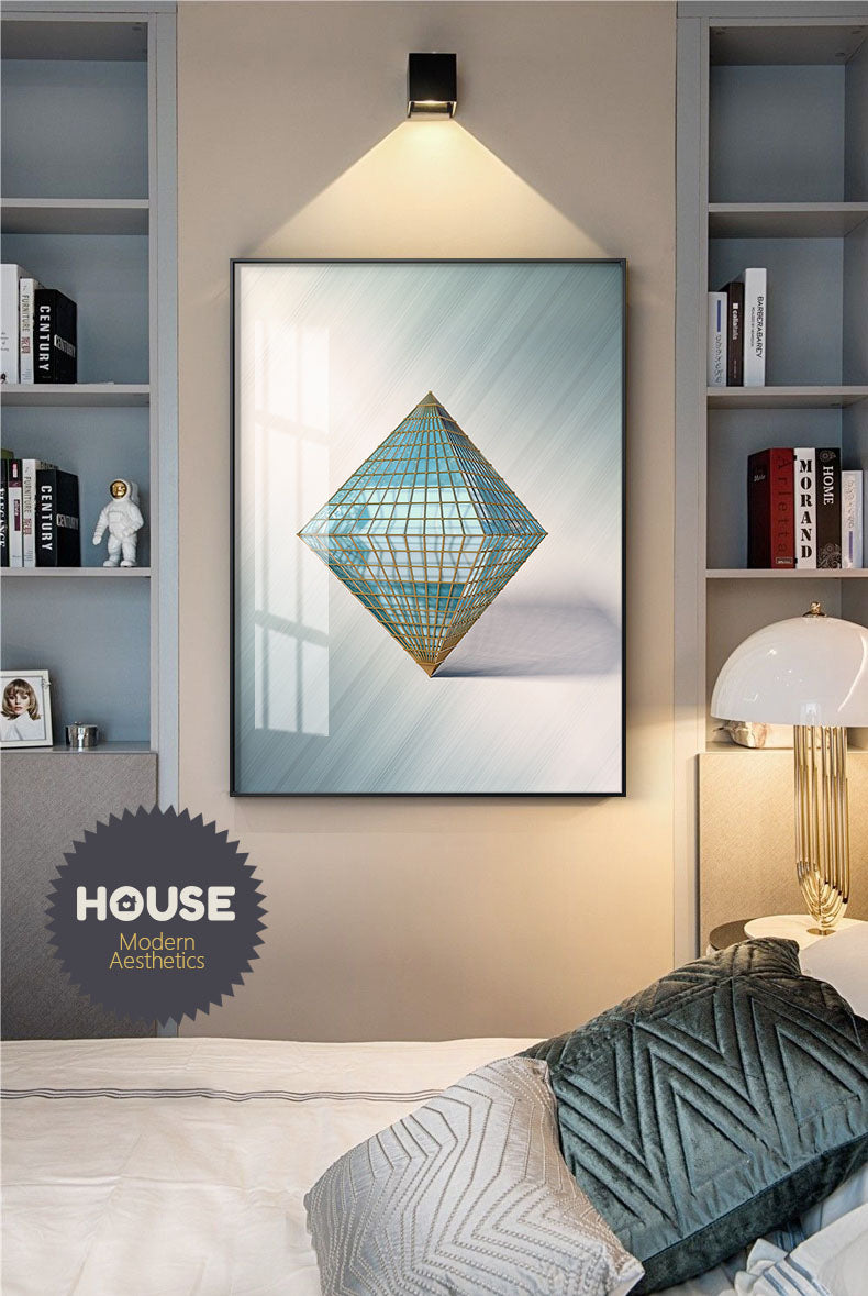 Modern Abstract Geometric Industrial Architectural Wall Art Fine Art Canvas Prints Pictures For Urban Loft Apartment Luxury Living Room Home Office Decor