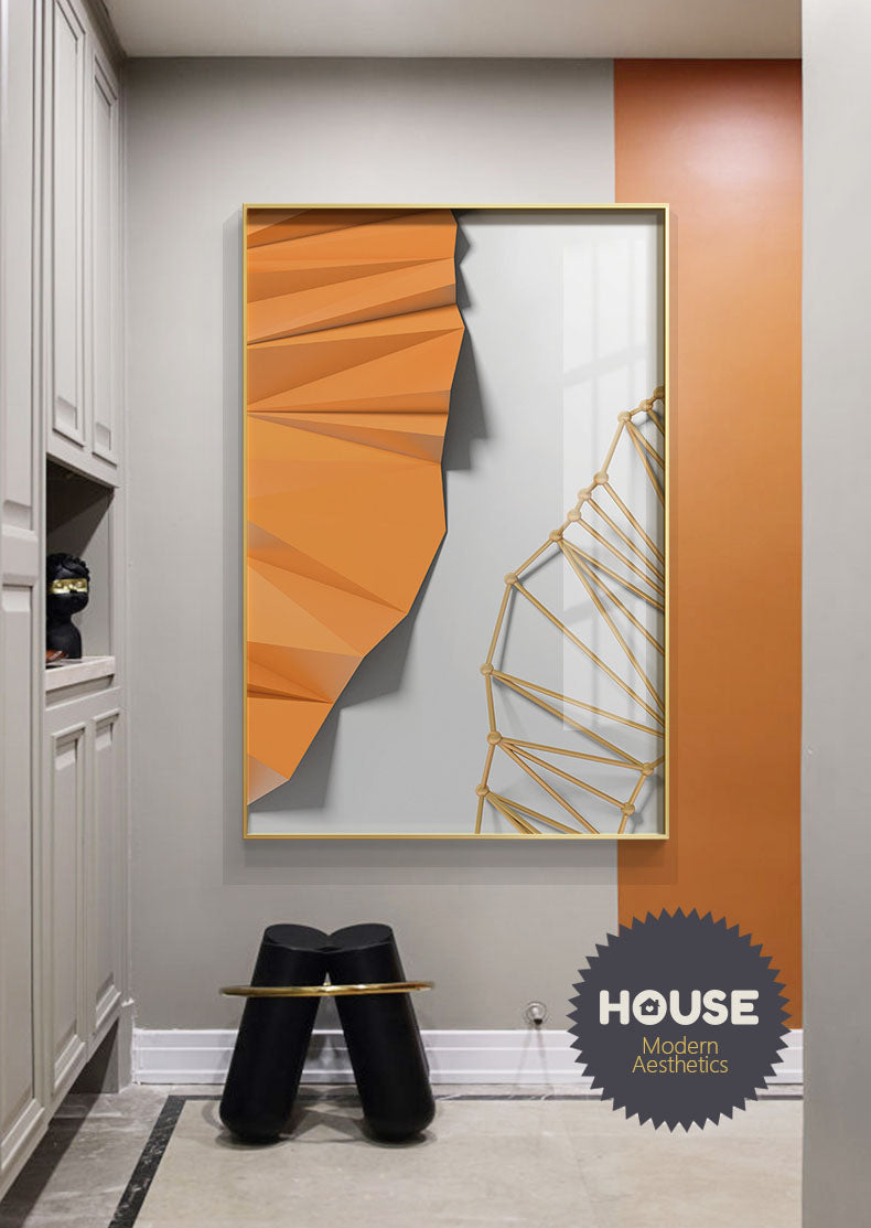 Modern Abstract Geometric Industrial Architectural Wall Art Fine Art Canvas Prints Pictures For Urban Loft Apartment Luxury Living Room Home Office Decor