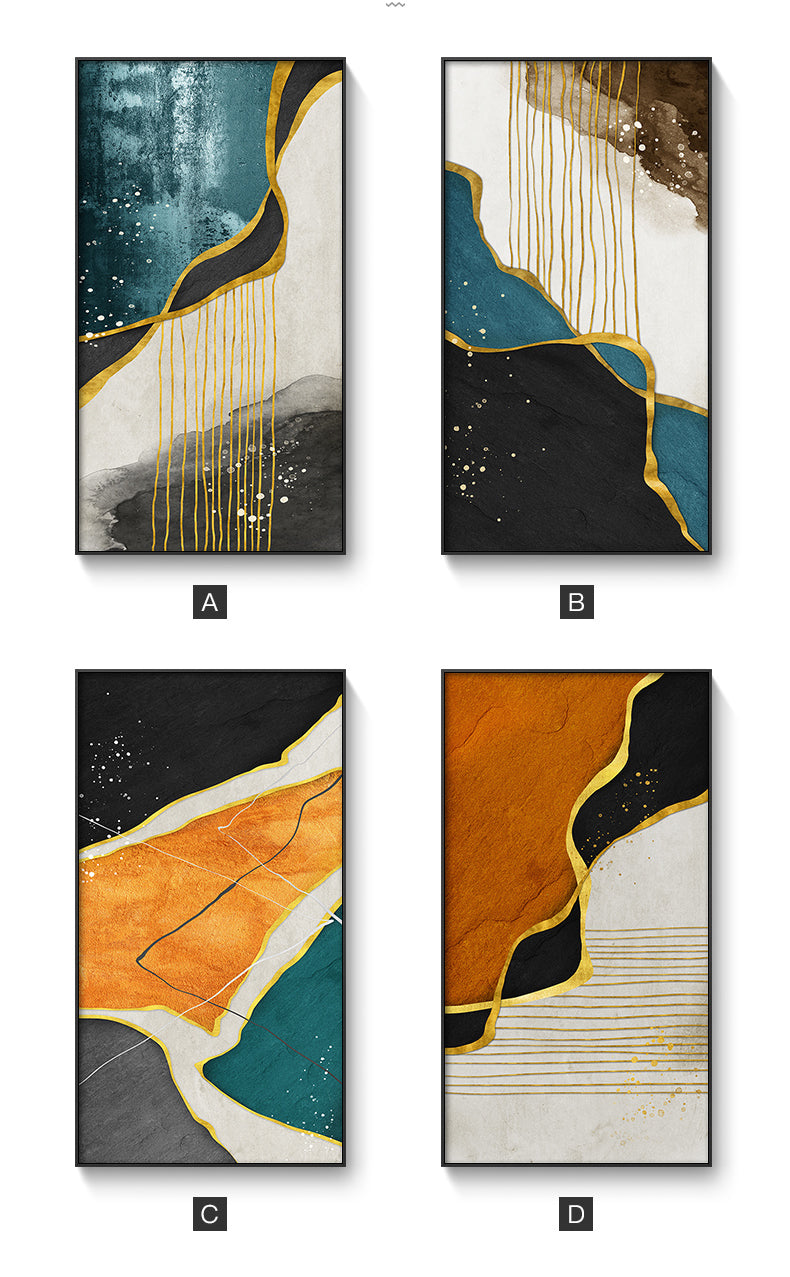 Modern Abstract Landscapes Wall Art Tall Rectangle Format Fine Art Canvas Prints Contemporary Nordic Style Luxury Art Decor For Modern Home Interiors