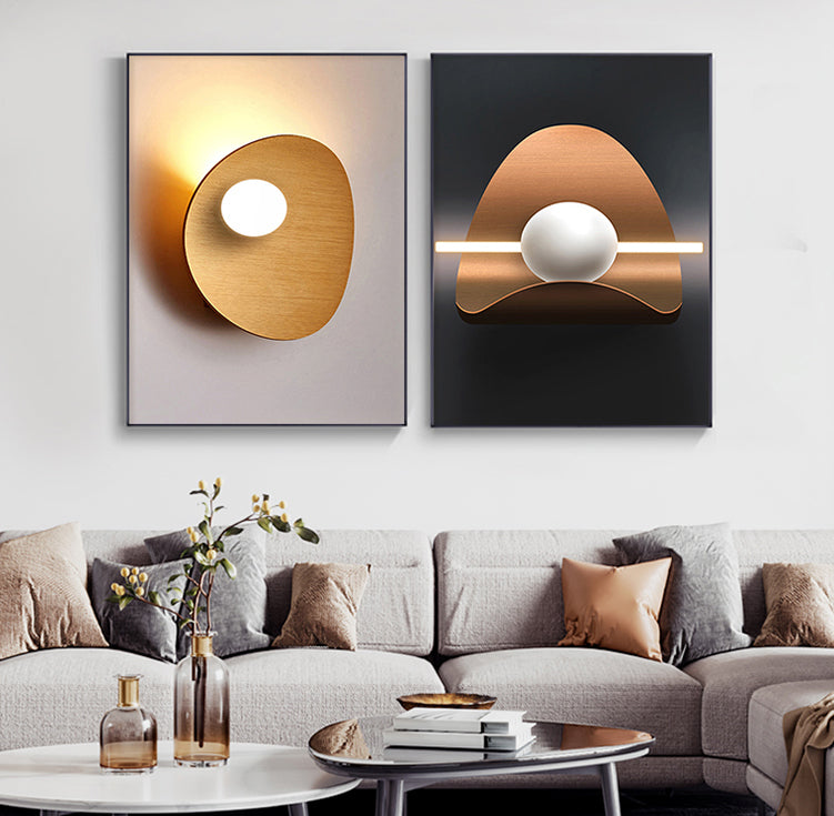 Modern Aesthetics Abstract Architectural Wall Art Fine Art Canvas Prints Brown Orange Beige Pictures For Luxury Loft Living Room Home Office Interior Decor