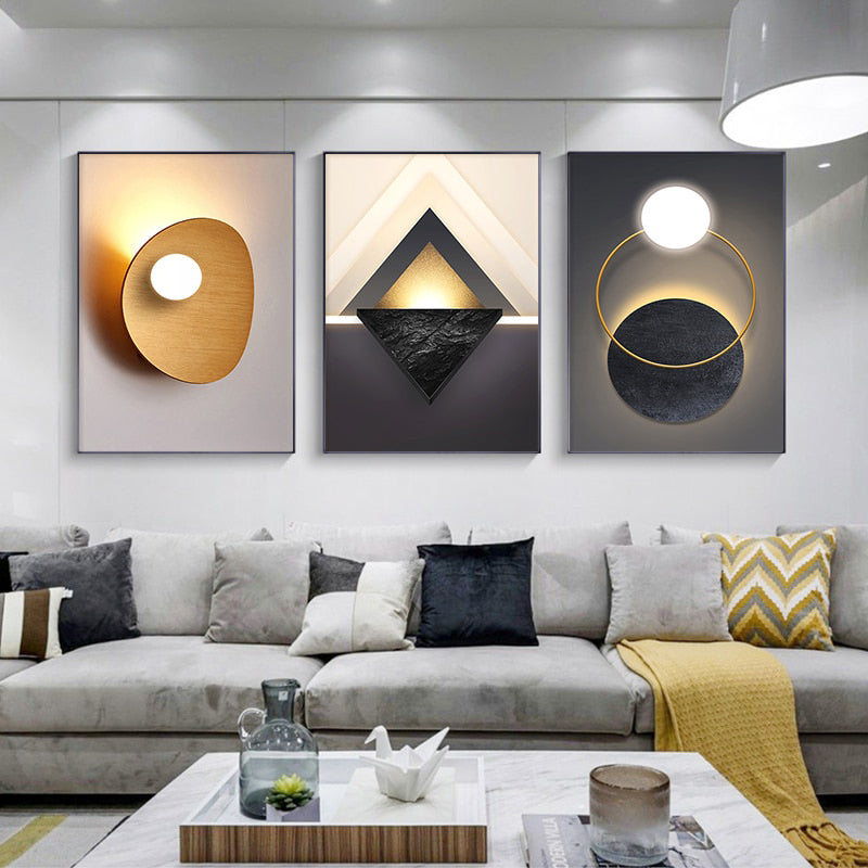 Modern Aesthetics Abstract Architectural Wall Art Fine Art Canvas Prints Brown Orange Beige Pictures For Luxury Loft Living Room Home Office Interior Decor