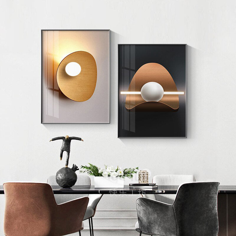 Modern Aesthetics Abstract Architectural Wall Art Fine Art Canvas Prints Brown Orange Beige Pictures For Luxury Loft Living Room Home Office Interior Decor