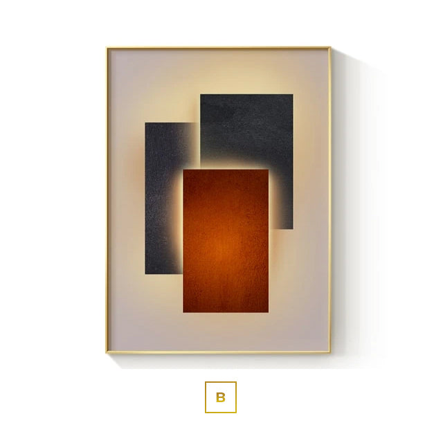 Modern Aesthetics Abstract Architectural Wall Art Fine Art Canvas Prints Brown Orange Beige Pictures For Luxury Loft Living Room Home Office Interior Decor