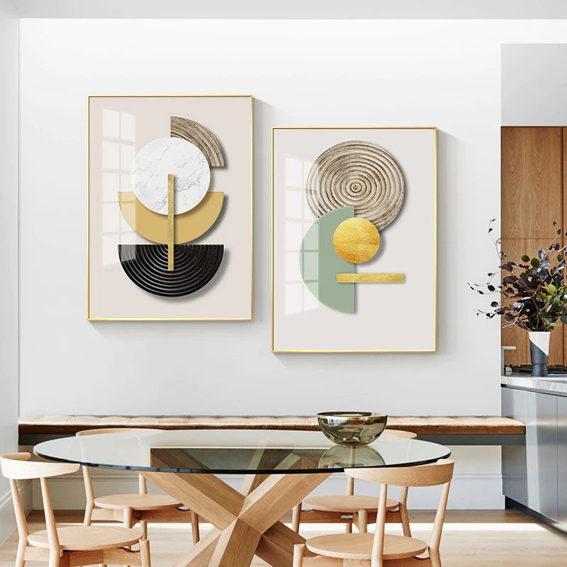 Abstract Geometric Circles Modern Aesthetics Wall Art Fine Art Canvas Prints Contemporary Pictures For Luxury Apartment Living Room Home Office Decor