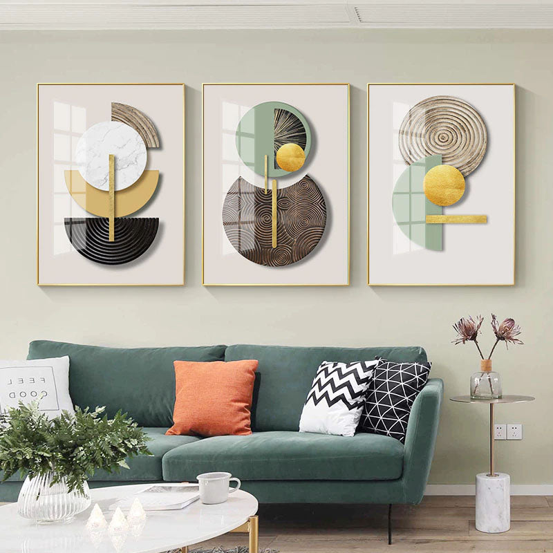 Abstract Geometric Circles Modern Aesthetics Wall Art Fine Art Canvas Prints Contemporary Pictures For Luxury Apartment Living Room Home Office Decor