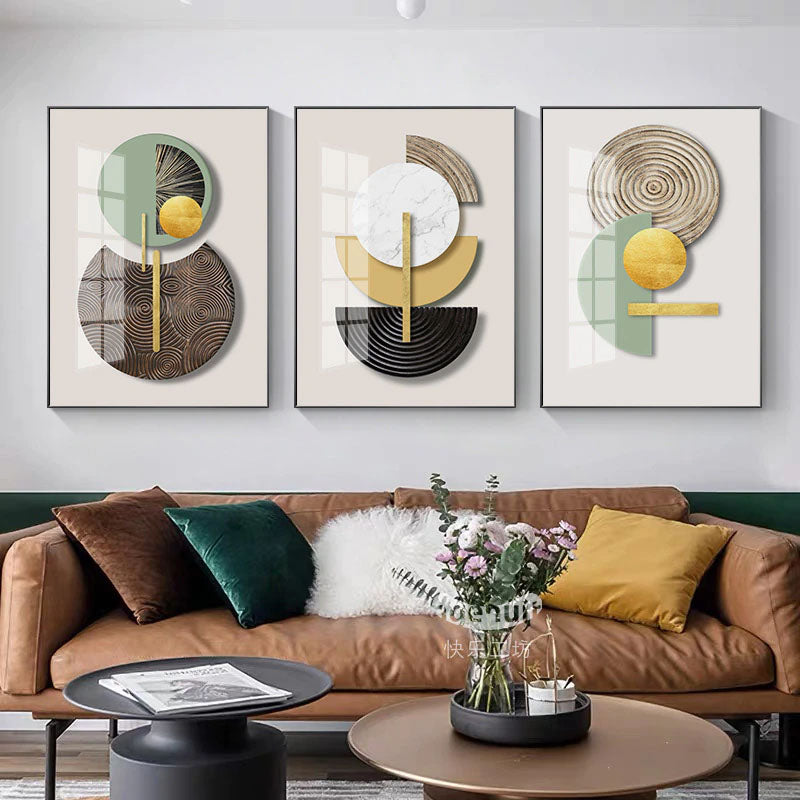 Abstract Geometric Circles Modern Aesthetics Wall Art Fine Art Canvas Prints Contemporary Pictures For Luxury Apartment Living Room Home Office Decor