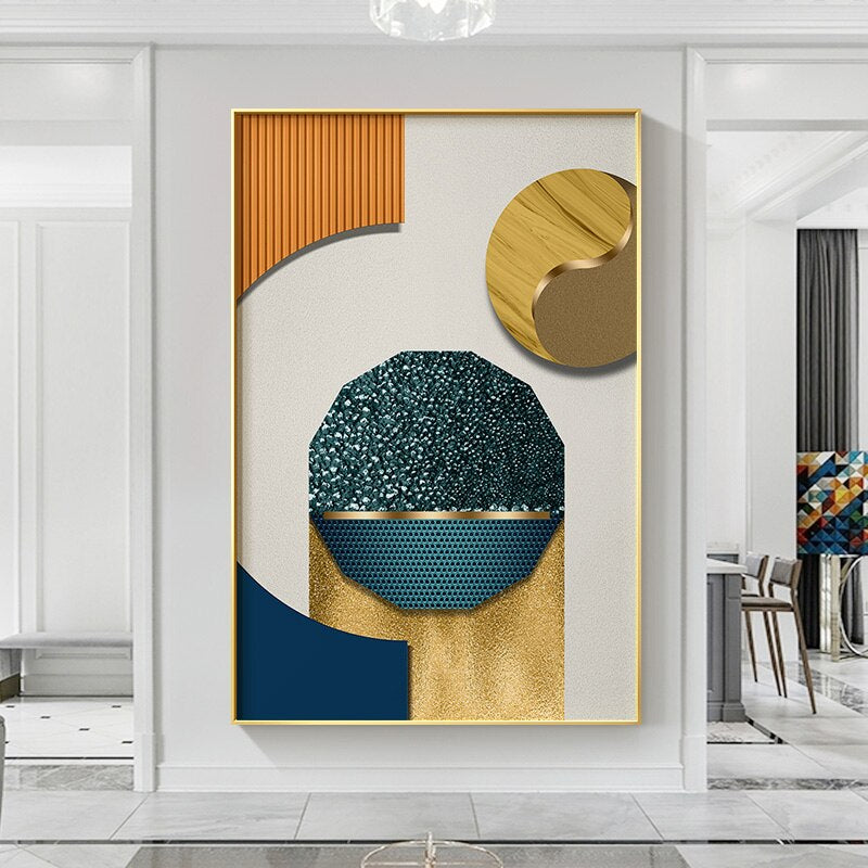 Modern Aesthetics Architectural Abstract Wall Art Fine Art Canvas Prints Geometric Textural Design Pictures For Luxury Loft Living Room Home Office Decor