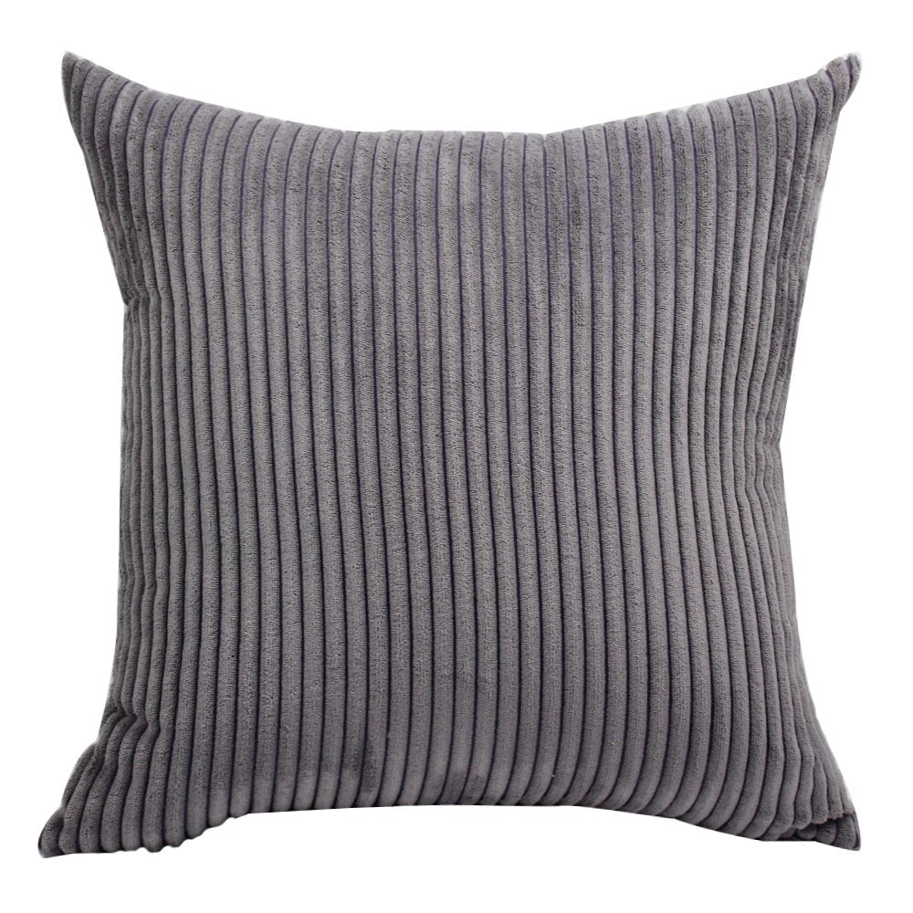 Modern Bright Colors Super-Soft Corduroy Cushion Cover Square Shaped Plain Striped Covers For Sofa Cushion Pillow Cover Four Season Living Room Decor