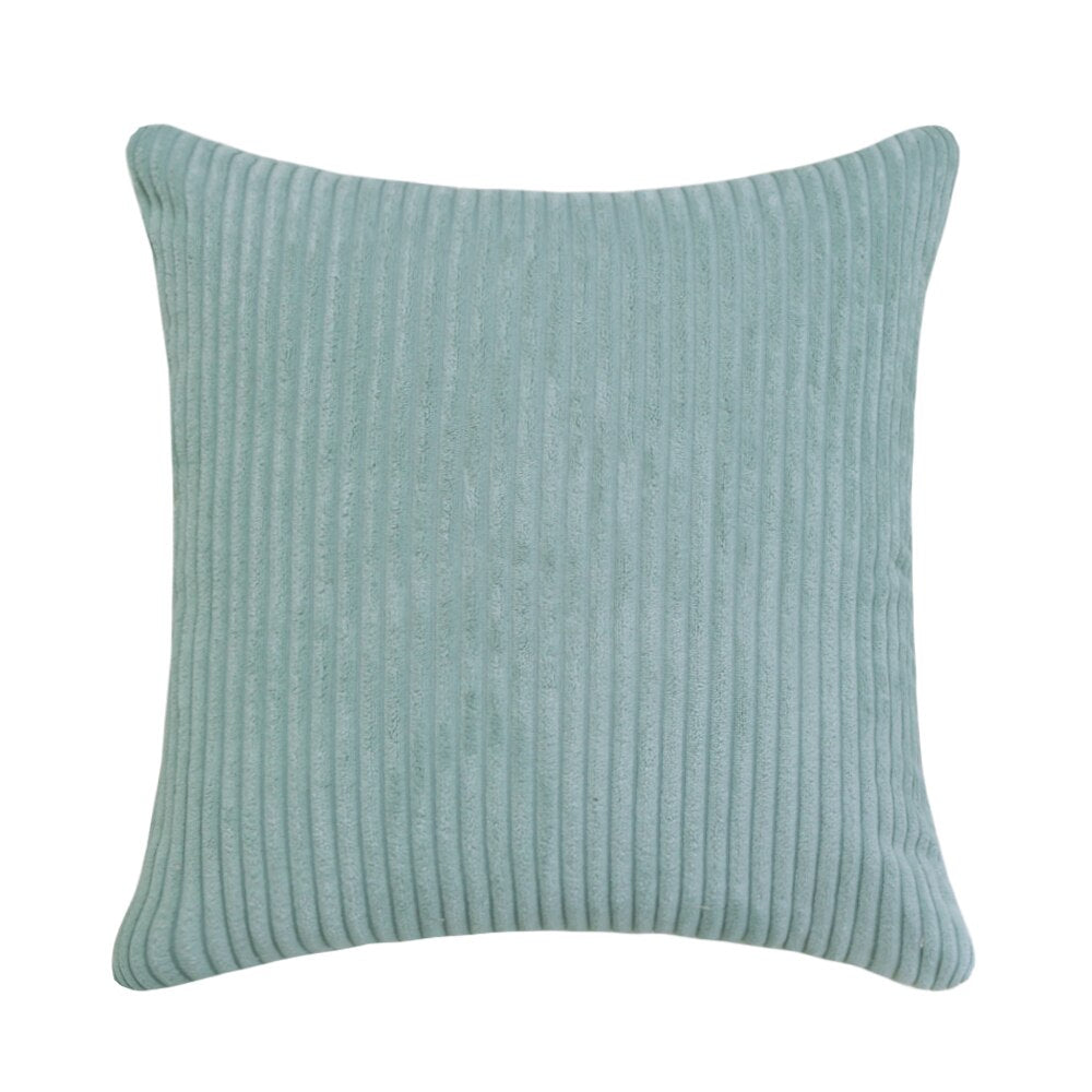 Modern Bright Colors Super-Soft Corduroy Cushion Cover Square Shaped Plain Striped Covers For Sofa Cushion Pillow Cover Four Season Living Room Decor